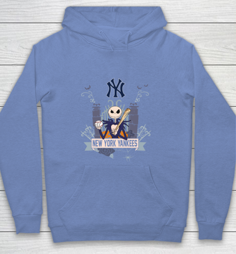 MLB New York Yankees Baseball Jack Skellington Halloween Youth Hoodie 8