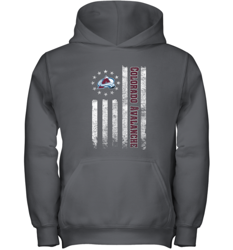 NHL American Flag Hockey Sports Colorado Avalanche Youth Hoodie 3