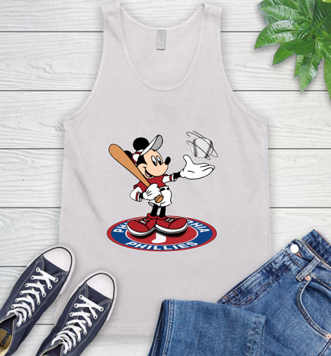MLB Baseball Philadelphia Phillies Cheerful Mickey Disney Shirt Tank Top 2