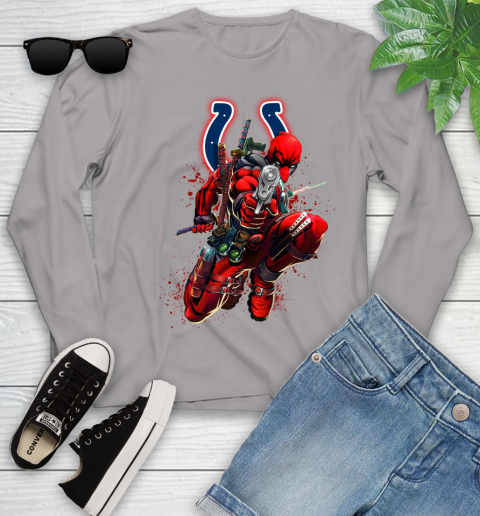 NFL Deadpool Marvel Comics Sports Football Indianapolis Colts Youth Long Sleeve 5