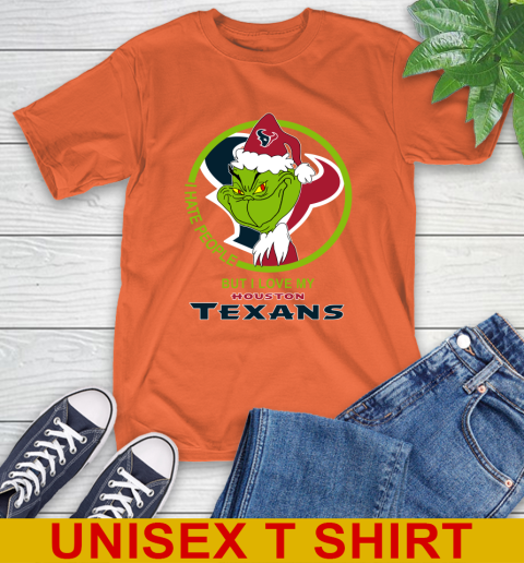 Houston Texans NFL Christmas Grinch I Hate People But I Love My Favorite Football Team T-Shirt 5