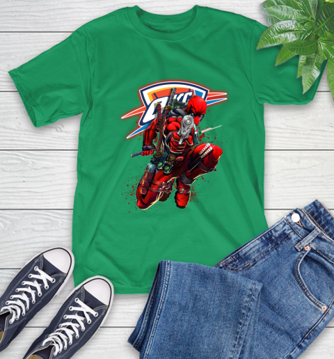 NBA Deadpool Marvel Comics Sports Basketball Oklahoma City Thunder T-Shirt 7