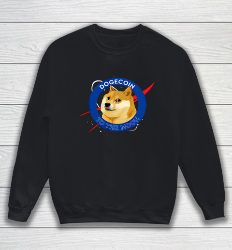 Dogecoin To The Moon Funny Crypto Meme Sweatshirt