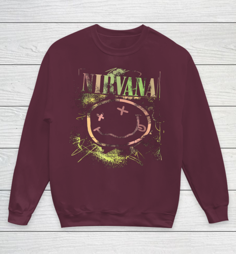 Vintage Nirvanas Smile Design Limited Youth Sweatshirt 4