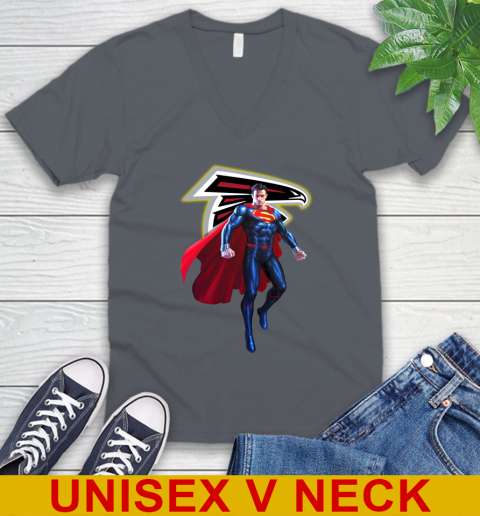 NFL Superman DC Sports Football Atlanta Falcons V-Neck T-Shirt 5