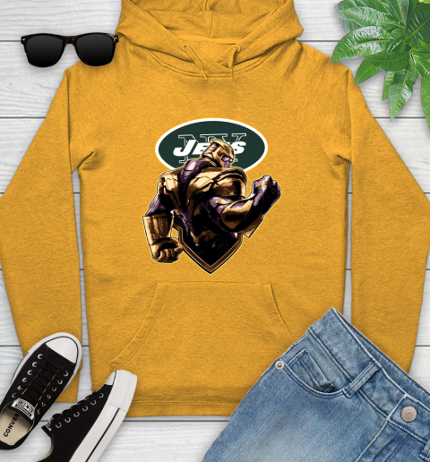 NFL Thanos Avengers Endgame Football Sports New York Jets Youth Hoodie 3