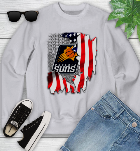 Phoenix Suns NBA Basketball American Flag Youth Sweatshirt - Image 4