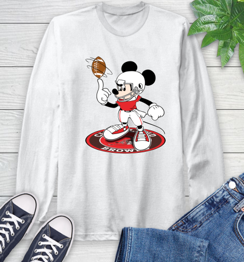 NFL Football Cleveland Browns Cheerful Mickey Disney Shirt Long Sleeve T-Shirt 2