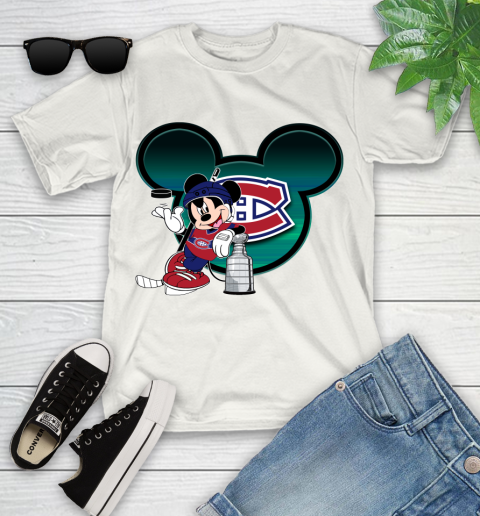 NHL Montreal Canadiens Stanley Cup Mickey Mouse Disney Hockey T Shirt Youth T-Shirt