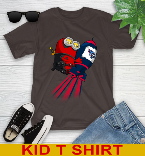 NFL Football Tennessee Titans Deadpool Minion Marvel Shirt Youth T-Shirt 6