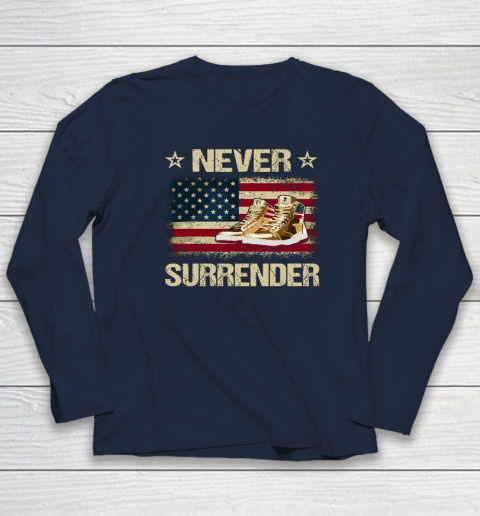 Never Surrender Gold Sneakers Pro Trump 2024 Long Sleeve T-Shirt 2