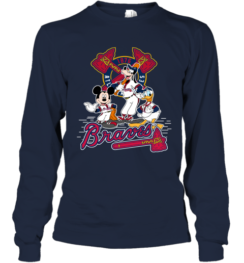 MLB Atlanta Braves Mickey Mouse Donald Duck Goofy Baseball T Shirt