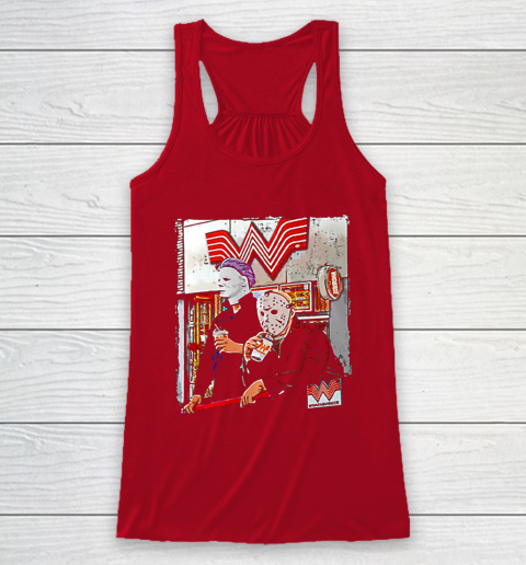 Michael Myers and Jason Voorhees drinking Whataburger Racerback Tank 4