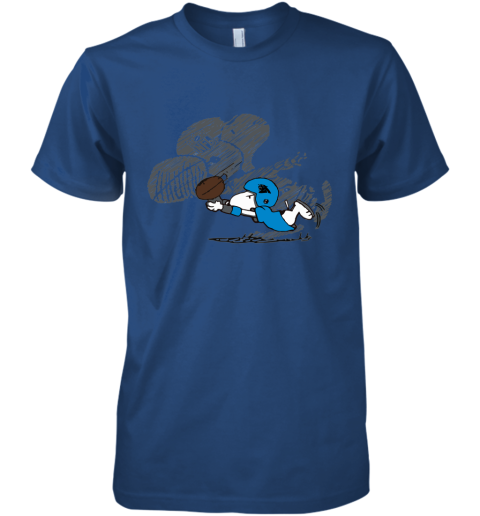 Carolina Panthers Snoopy Plays The Football Game Premium Men's T-Shirt