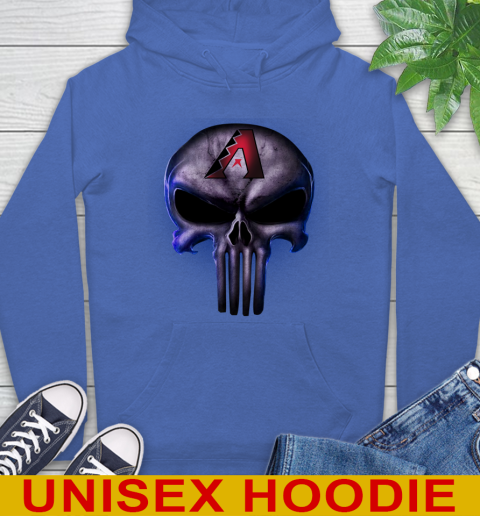 Arizona Diamondbacks MLB Baseball Punisher Skull Sports Hoodie 9