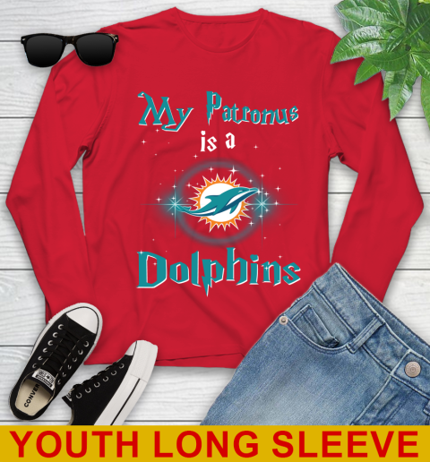 NFL Football Harry Potter My Patronus Is A Miami Dolphins Youth Long Sleeve 11