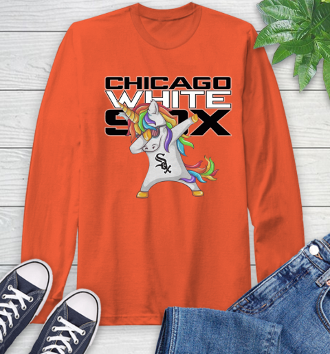 Chicago White Sox MLB Baseball Funny Unicorn Dabbing Sports Long Sleeve T-Shirt 5