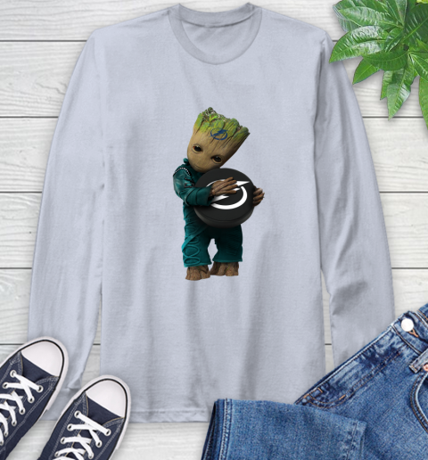 NHL Groot Guardians Of The Galaxy Hockey Sports Tampa Bay Lightning Long Sleeve T-Shirt 6