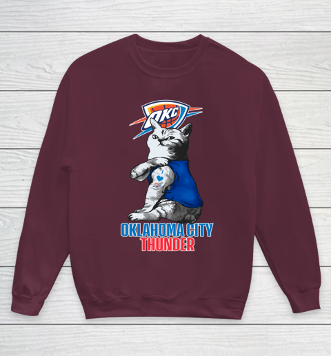 NBA Basketball My Cat Loves Oklahoma City Thunder Youth Sweatshirt 4