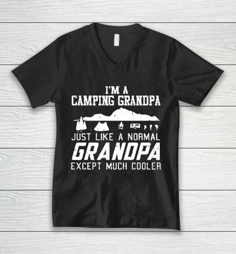 Grandpa Funny Gift Apparel  Camping Grandpa 2 V-Neck T-Shirt