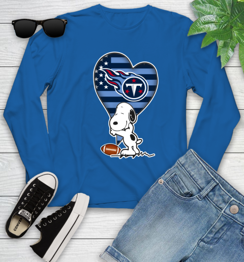 Tennessee Titans NFL Football The Peanuts Movie Adorable Snoopy Youth Long Sleeve 9