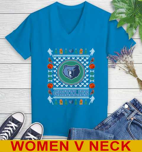 Memphis Grizzlies Merry Christmas NBA Basketball Loyal Fan Women's V-Neck T-Shirt 7