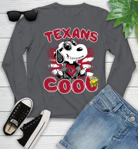 NFL Football Houston Texans Cool Snoopy Shirt Youth Long Sleeve 8