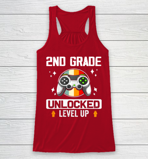 Next Level t shirts 2nd Grade Unlocked Level Up Back To School Second Grade Gamer Racerback Tank 4