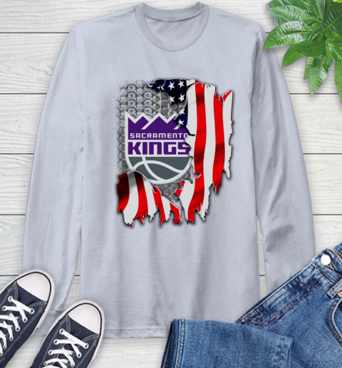 Sacramento Kings NBA Basketball American Flag Long Sleeve T-Shirt 6