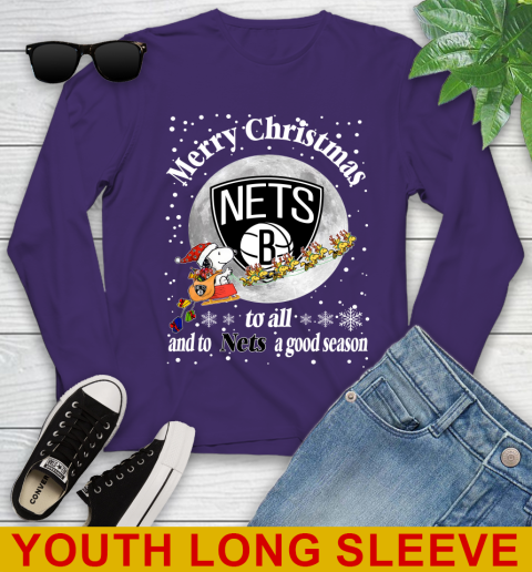 Brooklyn Nets Merry Christmas To All And To Nets A Good Season NBA Basketball Sports Youth Long Sleeve 4