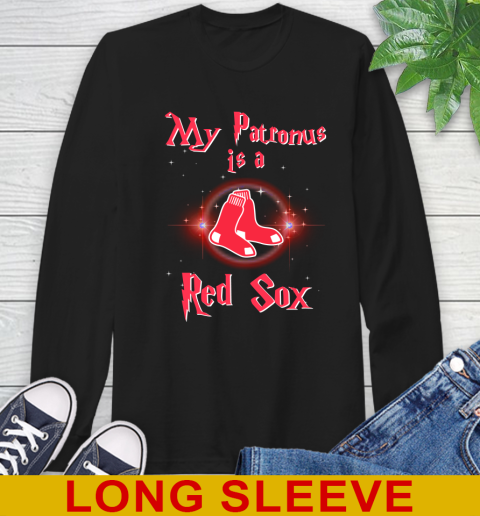 MLB Baseball Harry Potter My Patronus Is A Boston Red Sox Long Sleeve T-Shirt