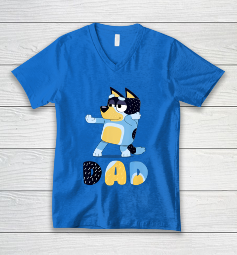 Bluey Dad for Daddy's on Father's Day Bandit Funny Gift V-Neck T-Shirt 5