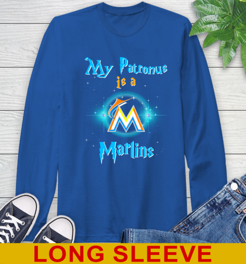 MLB Baseball Harry Potter My Patronus Is A Miami Marlins Long Sleeve T-Shirt 11