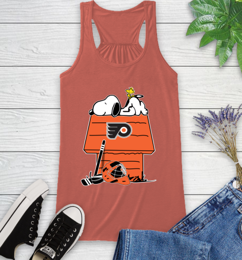 Philadelphia Flyers NHL Hockey Snoopy Woodstock The Peanuts Movie Racerback Tank 4