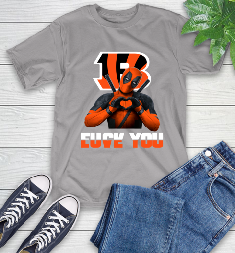 NHL Cincinnati Bengals Deadpool Love You Fuck You Football Sports T-Shirt 6