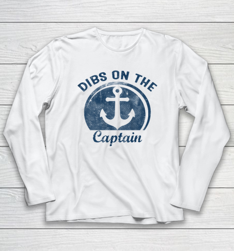 Dibs On The Captain Funny Boating Captain Wife Long Sleeve T-Shirt