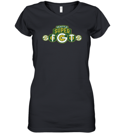 Seattle SuperSFGTS Seattle Storm Team Shop Women's V-Neck T-Shirt