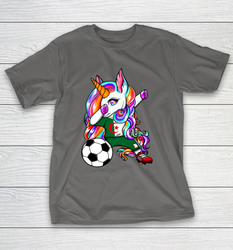 Dabbing Unicorn Algeria Soccer Fans Jersey Algerian Football T-Shirt 9