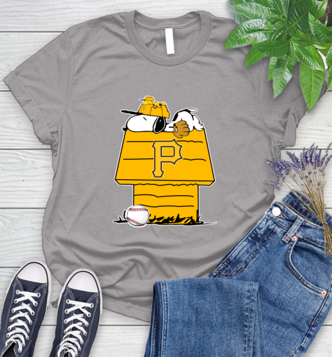 MLB Pittsburgh Pirates Snoopy Woodstock The Peanuts Movie Baseball T Shirt Women's T-Shirt 5
