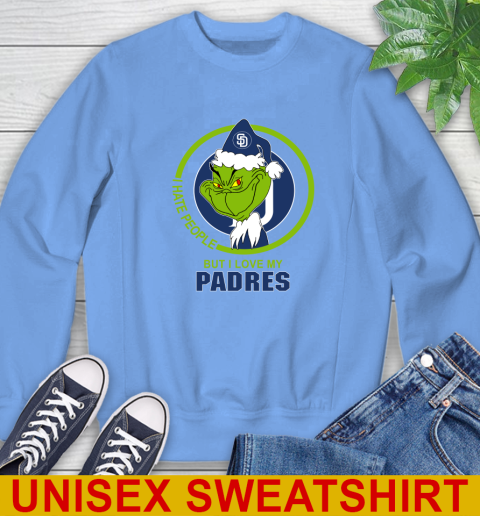 San Diego Padres MLB Christmas Grinch I Hate People But I Love My Favorite Baseball Team Sweatshirt 11