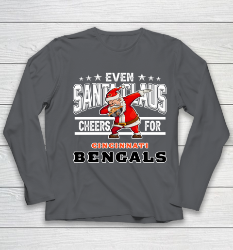 Cincinnati Bengals Even Santa Claus Cheers For Christmas NFL Youth Long Sleeve 6