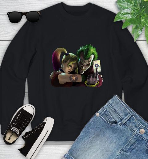 Houston Astros MLB Baseball Joker Harley Quinn Suicide Squad Youth Sweatshirt 2