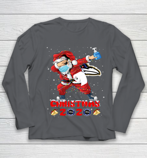 Baltimore Ravens Funny Santa Claus Dabbing Christmas 2020 NFL Youth Long Sleeve 6