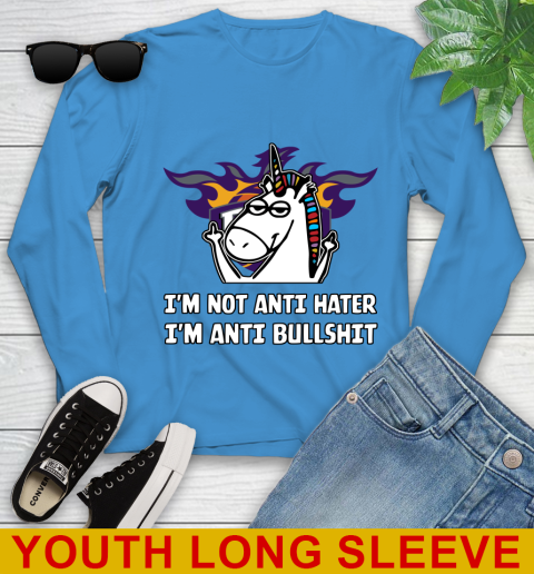 Phoenix Suns NBA Basketball Unicorn I'm Not Anti Hater I'm Anti Bullshit Youth Long Sleeve 8