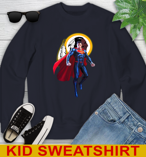 NFL Superman DC Sports Football Washington Redskins Youth Sweatshirt 3