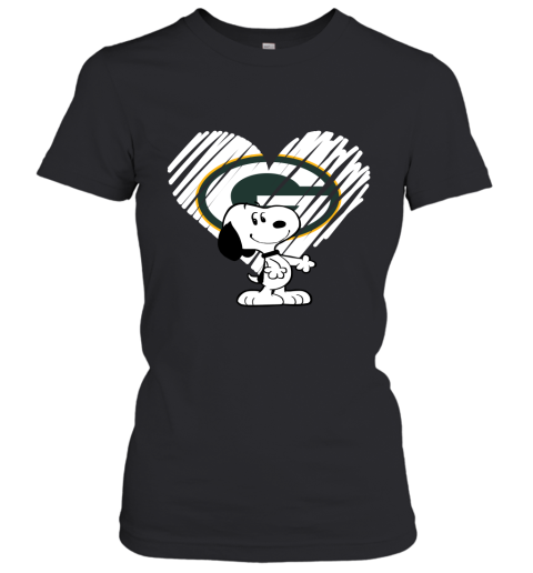I Love Snoopy Green Bay Packers In My Heart NFL Women's T-Shirt
