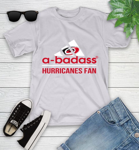NHL A Badass Carolina Hurricanes Fan Adidas Hockey Sports Youth T-Shirt 4