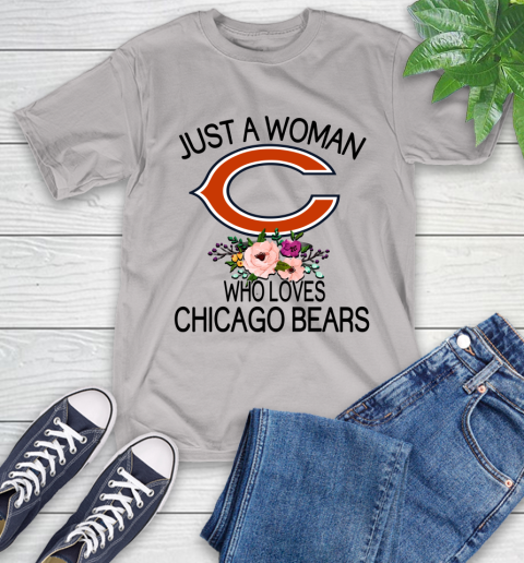 NFL Just A Woman Who Loves Chicago Bears Football Sports T-Shirt 12