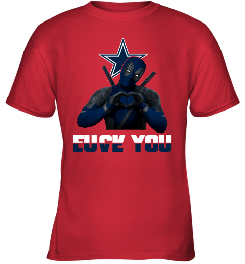 NFL Deadpool Marvel Comics Sports Football Dallas Cowboys V-Neck T