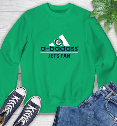 NHL A Badass Winnipeg Jets Fan Adidas Hockey Sports Sweatshirt 7